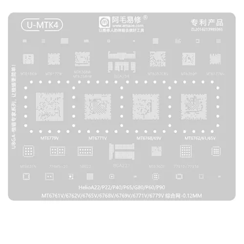 Replacement for AMAOE U-MTK4 BGA REWORK STENCIL - Quality Phone Parts in Sri Lanka